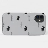 Coques Case-Mate iPhone Motif de silhouette rhino (Dos (Horizontal))