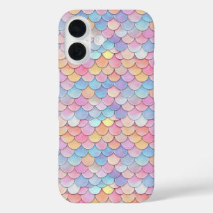Coques iPhone 16 Motif de sirène à échelle colorée