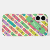 Coques Case-Mate iPhone Motif de skateboard coloré personnalisé (Verso (horizontal))