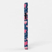 Coques Case-Mate iPhone Motif de soins infirmiers rose et bleu avec Monogr (Dos/Droite)