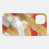 Coques Case-Mate iPhone Motif de sol en bois géométrique (Verso (horizontal))