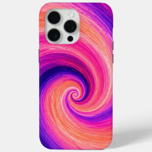 Coque iPhone 15 Pro Max Motif de spirale abstraite en tourbillon de peintu