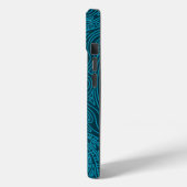 Coques Case-Mate iPhone Motif de spirale Turquoise bleu (Verso / Gauche)