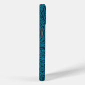 Coques Case-Mate iPhone Motif de spirale Turquoise bleu (Verso / Droite)