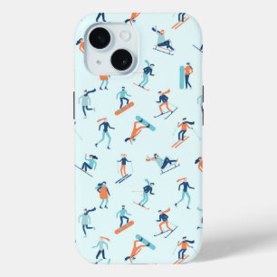 Coque Pour iPhone 15 Motif de sports d'hiver