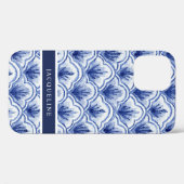 Coques Case-Mate iPhone Motif de St Jacques Chinoiserie Marine Bleu Blanc  (Verso (horizontal))
