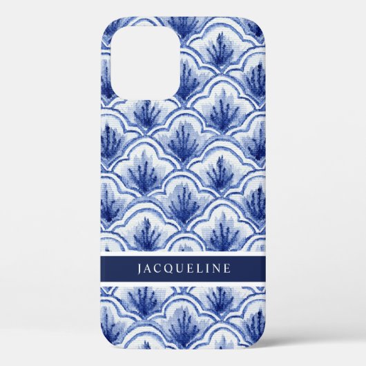 Coques Case-Mate iPhone Motif de St Jacques Chinoiserie Marine Bleu Blanc  (Verso)