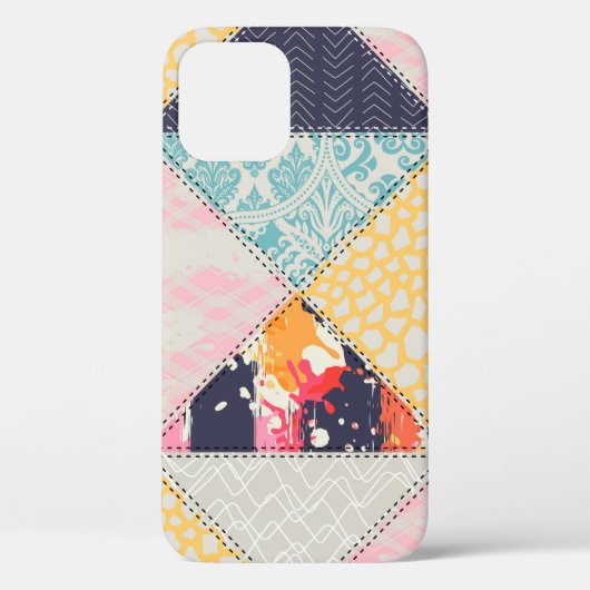 Coques Case-Mate iPhone Motif de style Patchwork transparent.  (Verso)