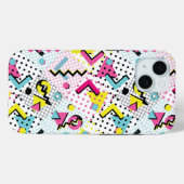 Coques Case-Mate iPhone Motif de style postmoderne Memphis (Verso (horizontal))