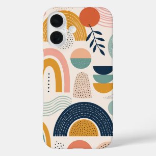 Coques iPhone 16 Motif de surface abstrait en arc de prisme pastel
