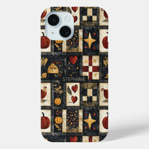 Coque Pour iPhone 15 Motif de surface composée d'automne principal Ré