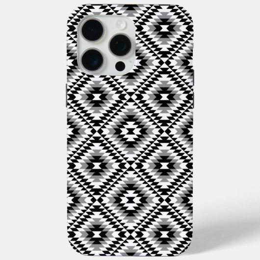 Coques Case-Mate iPhone Motif de symboles BW+gris Aztec stylisé (Verso)