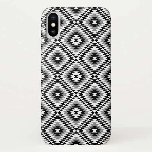 Coques Case-Mate iPhone Motif de symboles BW+gris Aztec stylisé (Dos)