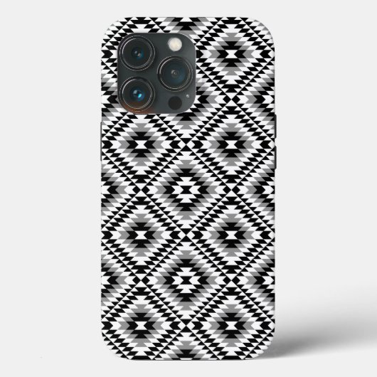 Coques Case-Mate iPhone Motif de symboles BW+gris Aztec stylisé (Verso)