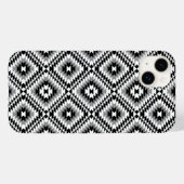 Coques Case-Mate iPhone Motif de symboles BW+gris Aztec stylisé (Verso (horizontal))