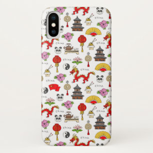 Coque iPhone X Motif de symboles de la Chine