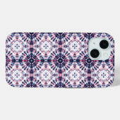 Coques Case-Mate iPhone Motif de teinture bleu et rouge (Verso (horizontal))