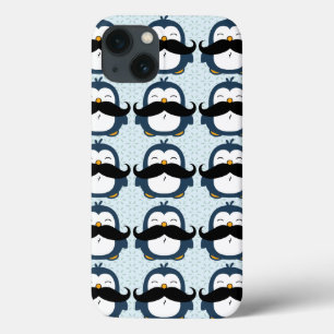 iPhone 13 Case Motif de tendance de moustache de pingouin