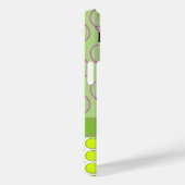 Coques Case-Mate iPhone Motif de tennis nom personnalisé rose vert (Verso / Droite)