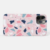 Coques Case-Mate iPhone Motif de Terrazzo rose (Dos (Horizontal))