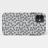Coques Case-Mate iPhone Motif de texture d'os à fond gris (Dos (Horizontal))