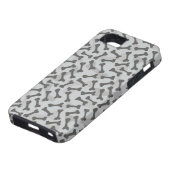 Coques Case-Mate iPhone Motif de texture d'os à fond gris (Bas)