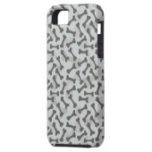 Coques Case-Mate iPhone Motif de texture d'os à fond gris (Dos gauche)