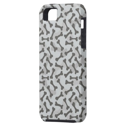 Coques Case-Mate iPhone Motif de texture d'os à fond gris (Dos gauche)