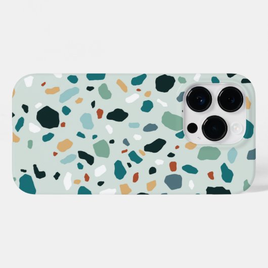 Coques Case-Mate iPhone Motif de texture moderne Terrazzo Stone (Verso (horizontal))