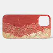 Coques Case-Mate iPhone Motif de texture papier d'onde dorée (Verso (horizontal))