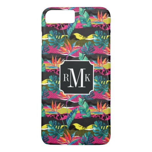Coques Case-Mate iPhone Motif de texture tropicale Abstraite de Neon (Dos)
