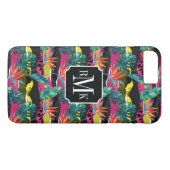 Coques Case-Mate iPhone Motif de texture tropicale Abstraite de Neon (Dos (Horizontal))
