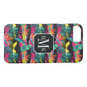 Coques Case-Mate iPhone Motif de texture tropicale Abstraite de Neon (Dos (Horizontal))