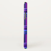 Coques Case-Mate iPhone Motif de tissage à rayures bleues et violettes (Dos/Droite)