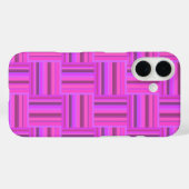 Coques Case-Mate iPhone Motif de tissage à rayures roses (Verso (horizontal))