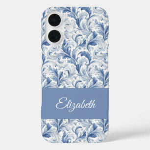 Coques iPhone 16 Motif de toile de pays français bleu Nom