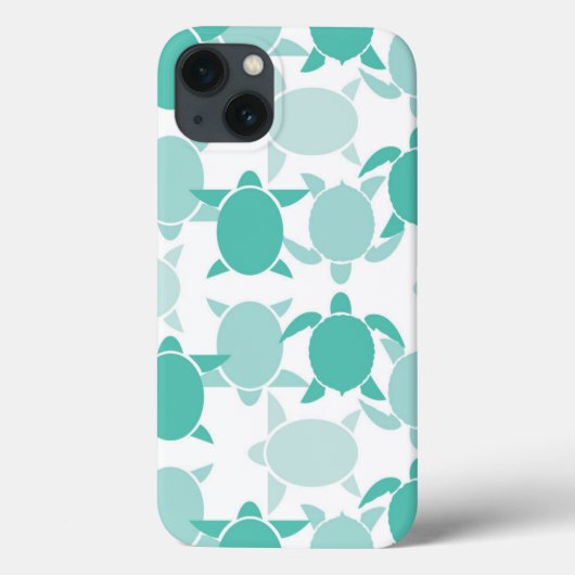 Coques Case-Mate iPhone Motif de tortue turquoise (Verso)