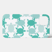 Coques Case-Mate iPhone Motif de tortue turquoise (Verso (horizontal))