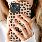 Coques Case-Mate iPhone Motif de tourbillon de grain de café Monogramme