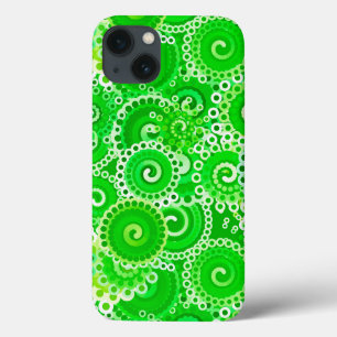 Etui iPhone Case-Mate Motif de tourbillon fractal, nuances de vert émera