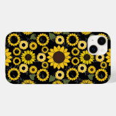 Coques Case-Mate iPhone Motif de tournesol A01.b BG noir (Verso (horizontal))
