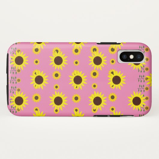 Coques Case-Mate iPhone Motif de tournesol rustique contemporain (Dos (Horizontal))