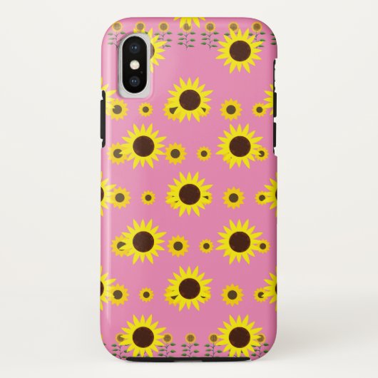 Coques Case-Mate iPhone Motif de tournesol rustique contemporain (Dos)