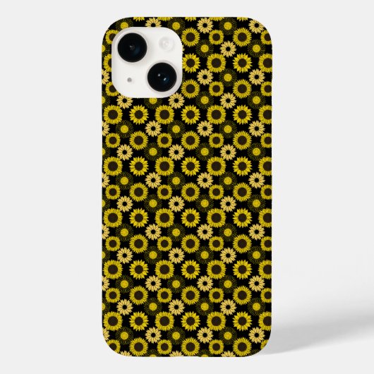 Coques Case-Mate iPhone Motif de tournesols bx4 noir BG (Verso)