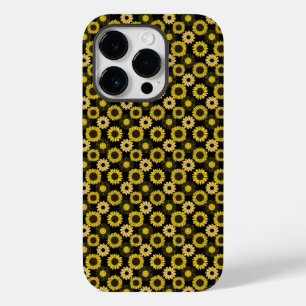 Coque Pour iPhone 14 Pro Motif de tournesols bx4 noir BG