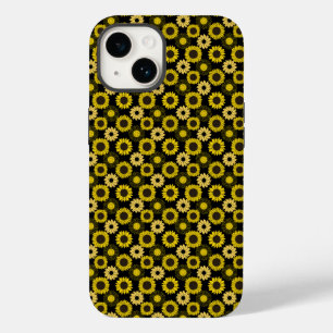 Coque Pour iPhone 14 Motif de tournesols bx4 noir BG