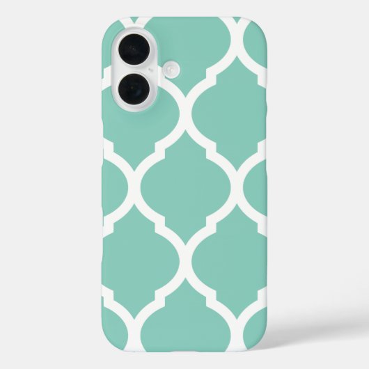 Coques Case-Mate iPhone Motif de treillis marocain Aqua Chic (Verso)