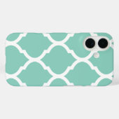 Coques Case-Mate iPhone Motif de treillis marocain Aqua Chic (Verso (horizontal))