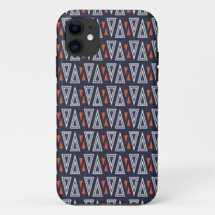Case-Mate iPhone Case Motif de triangles géométriques bleu foncé et roug
