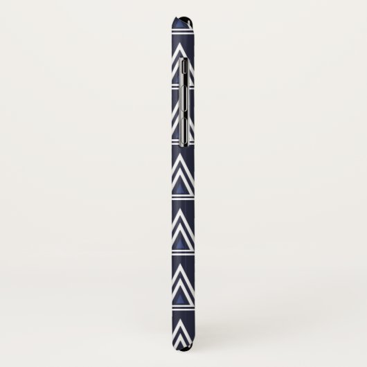 Coques Case-Mate iPhone Motif de triangles géométriques bleu foncé et roug (Dos/Gauche)